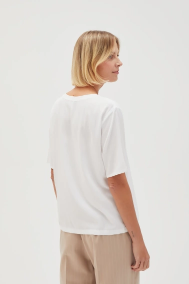 Gładka koszula z wiskozy biała