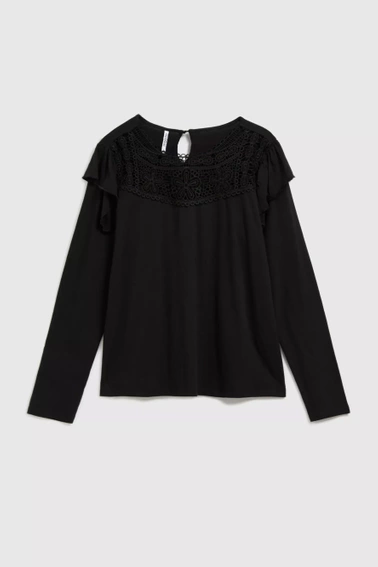 Bluzka z koronką czarna