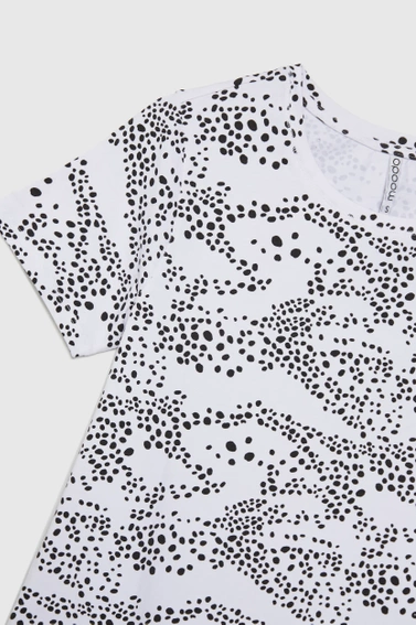 Bluzka w kropki z krótkimi rękawami biała