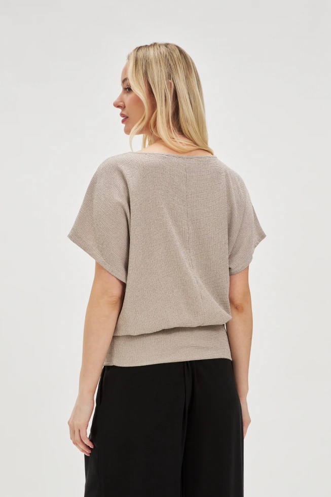 Bluzka z luźnymi rękawami beżowa