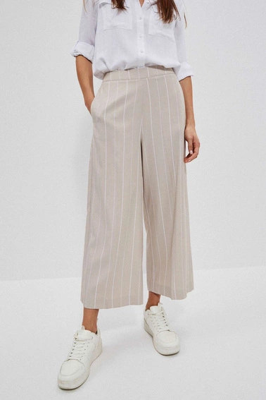 Spodnie kuloty w paski piaskowe