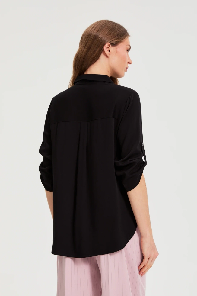 Koszula z wiskozy czarna
