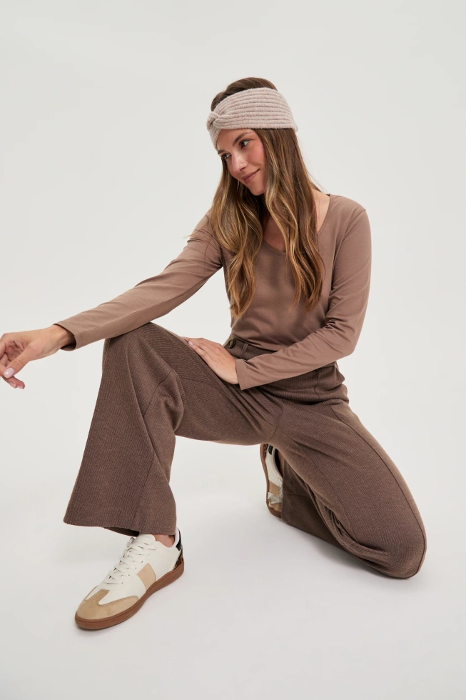 Bawełniana bluzka jasnobrązowa