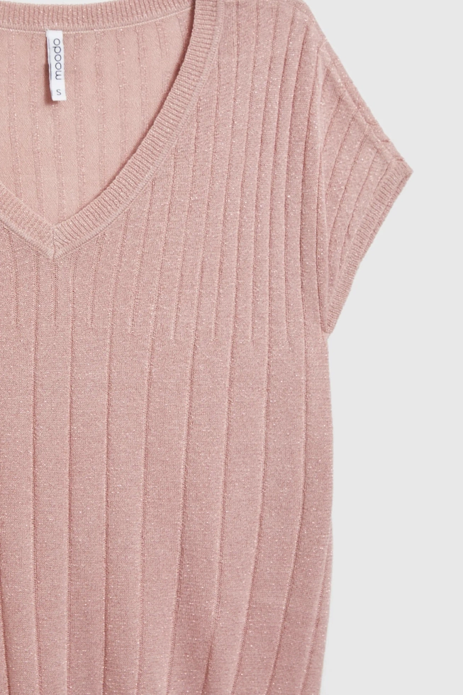 Sweter z krótkimi rękawami różowy