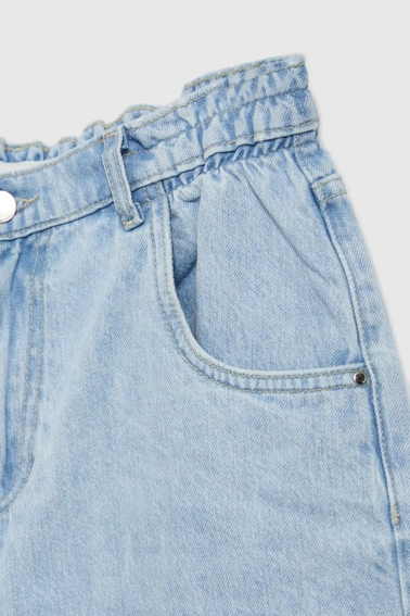 Jeansowe szorty z wysokim stanem niebieskie 