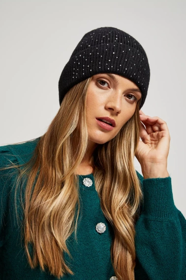 Dzianinowa czapka czarna