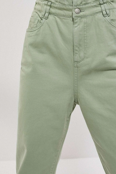 Jeansy paperbag patynowe