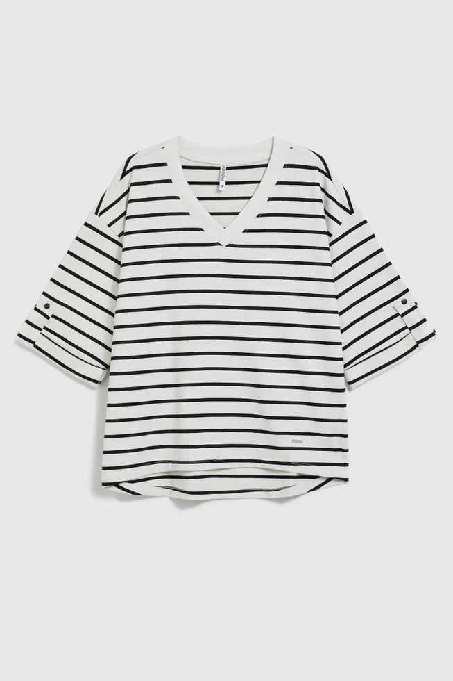 Bluza oversize w paski biało-czarna