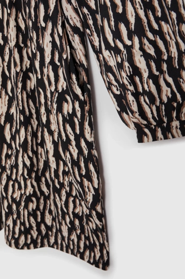 Sukienka z bufiastymi rękawami brązowa