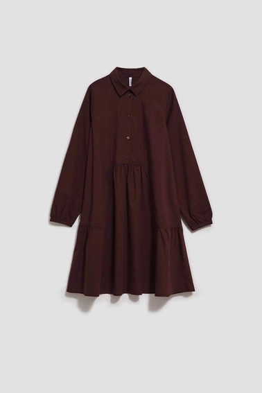 Koszulowa sukienka brązowa