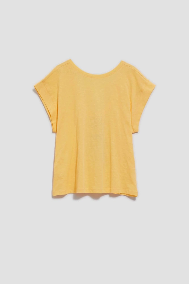 T-shirt z odkrytymi plecami waniliowy