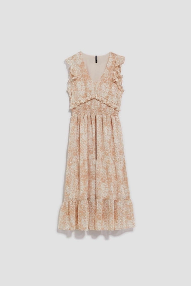 Sukienka midi z falbaną 