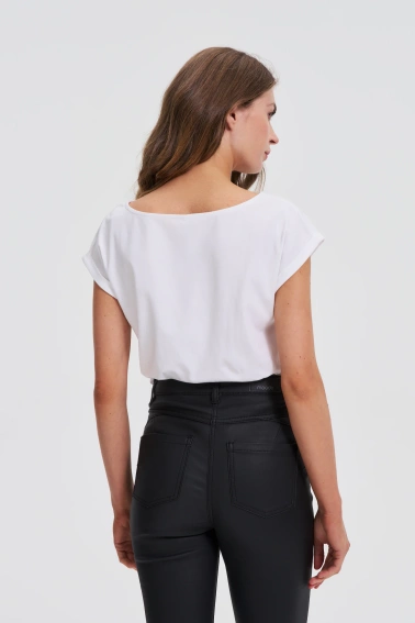 T-shirt z bawełny biały