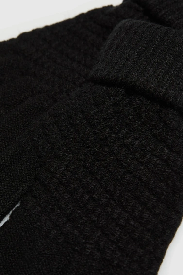 Dzianinowe rękawiczki czarne