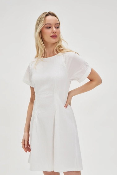Bawełniana sukienka z odkrytymi plecami biała 