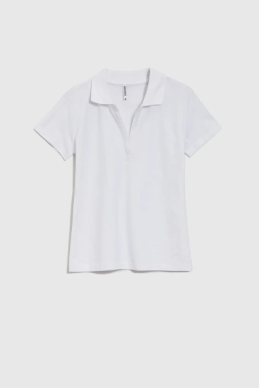 Bawełniana bluzka z kołnierzykiem biała 