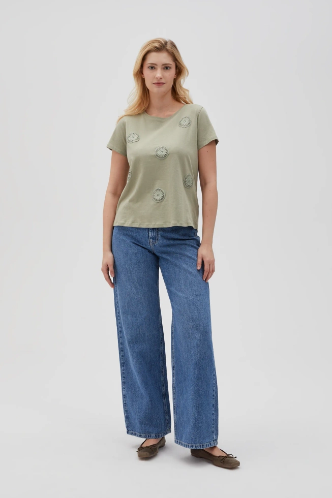 Bawełniana bluzka oliwkowa