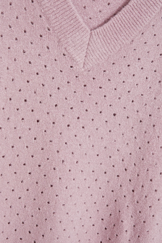 Ażurowy sweter różowy