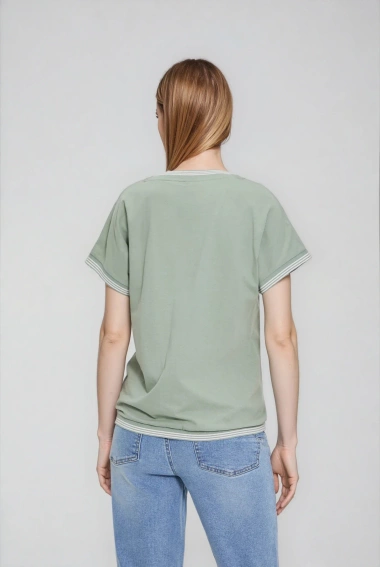 Bluzka z bawełny oliwkowa