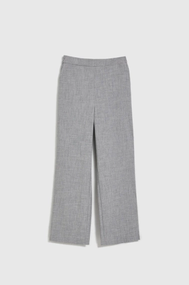 Garniturowe spodnie z prostymi nogawkami szare