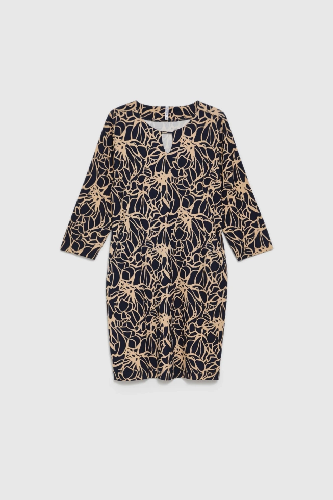 Sukienka w kwiaty granatowa