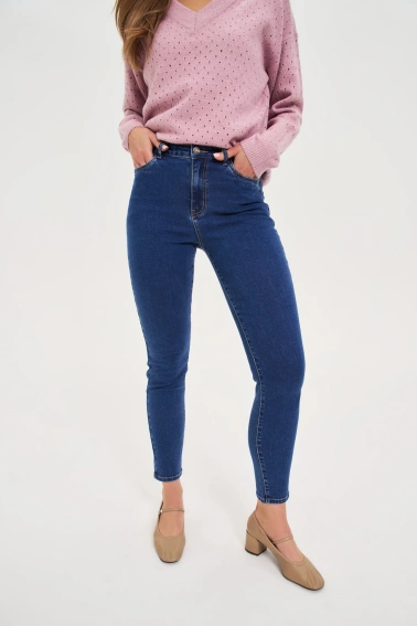 Jeansy rurki granatowe
