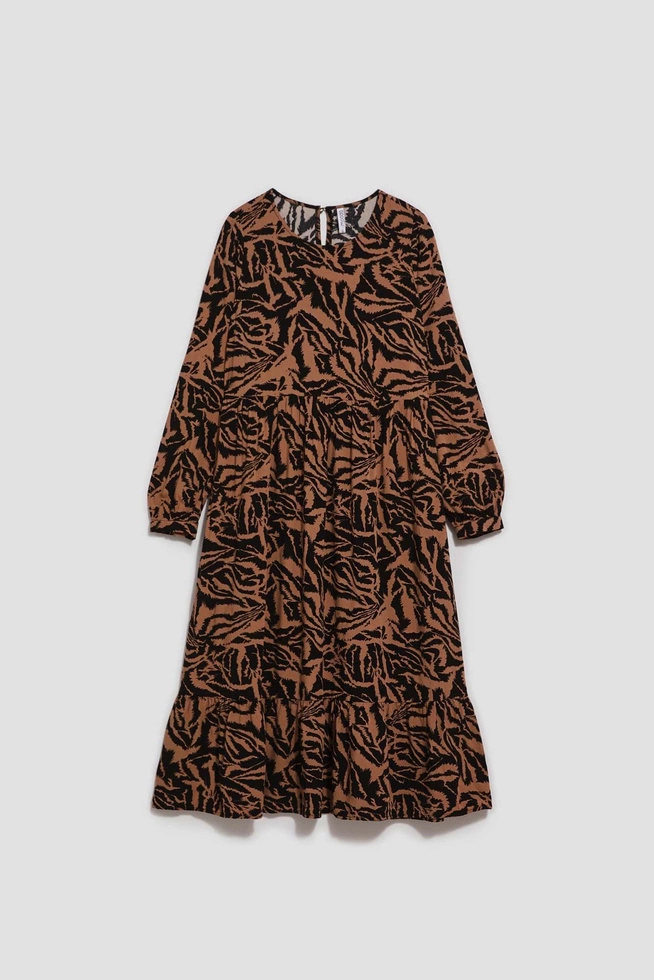 Wzorzysta sukienka midi