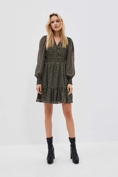 Sukienka z printem i falbaną 