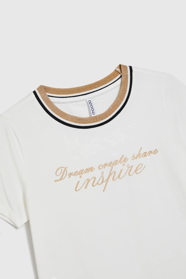 Bluzka z napisem biała