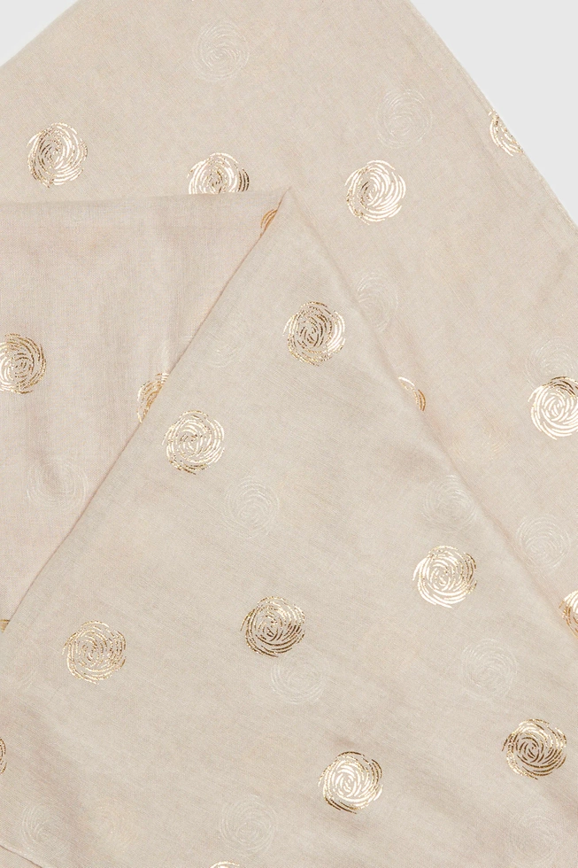 Szal ze złotym nadrukiem różowy