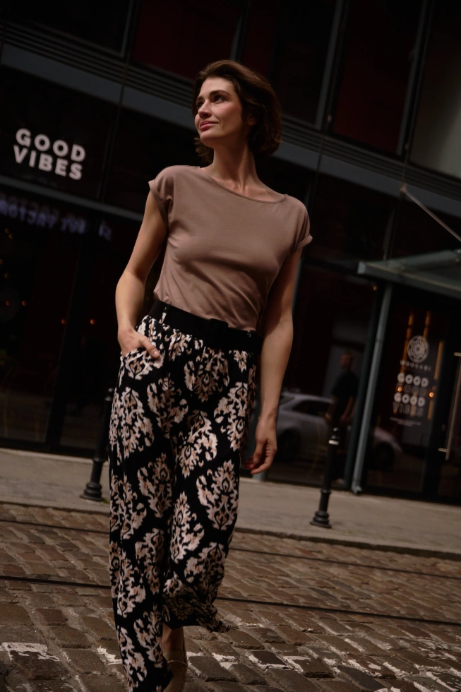 Bawełniany t-shirt beżowy