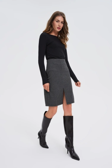 Ołókowa spódnica grafitowa