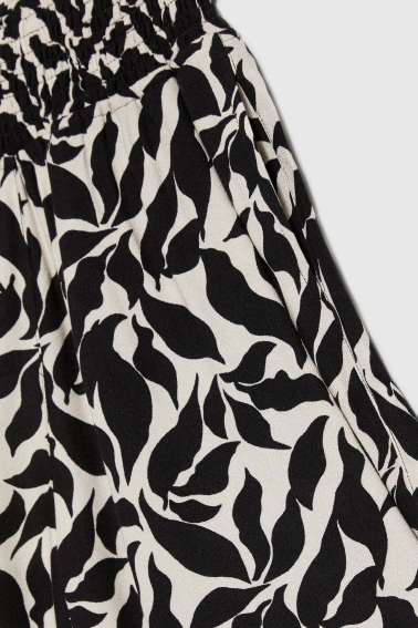 Wzorzyste szorty z wiskozy beżowe