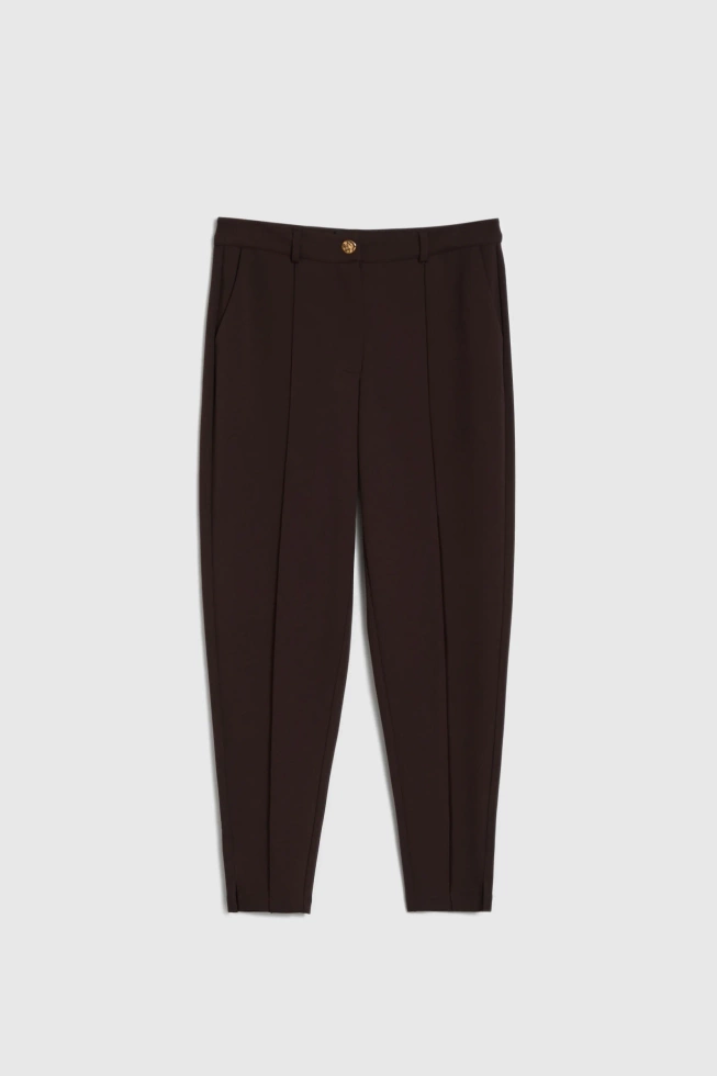 Spodnie cygaretki brązowe