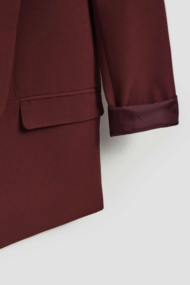 Gładka marynarka kasztanowa