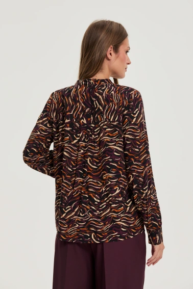 Koszula z wiskozy brązowa 