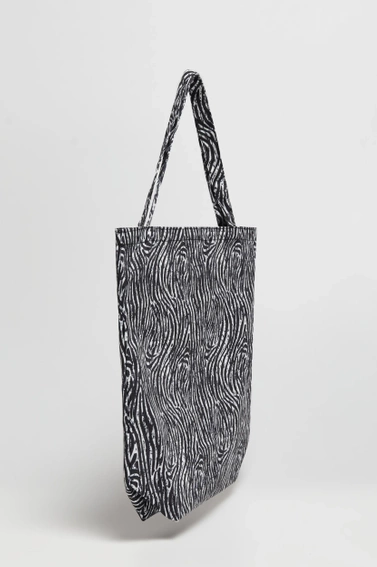 Wzorzysta bawełniana torba czarna
