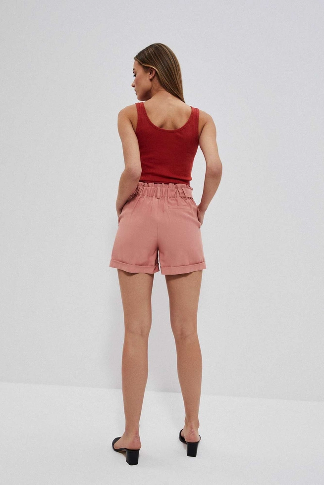 Gładkie szorty z wiązaniem ceglaste