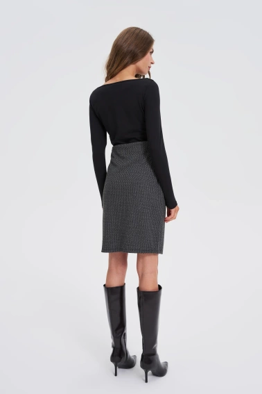 Ołókowa spódnica grafitowa