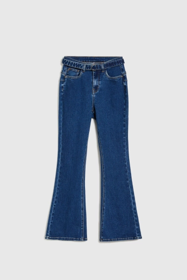 Jeansy dzwony granatowe