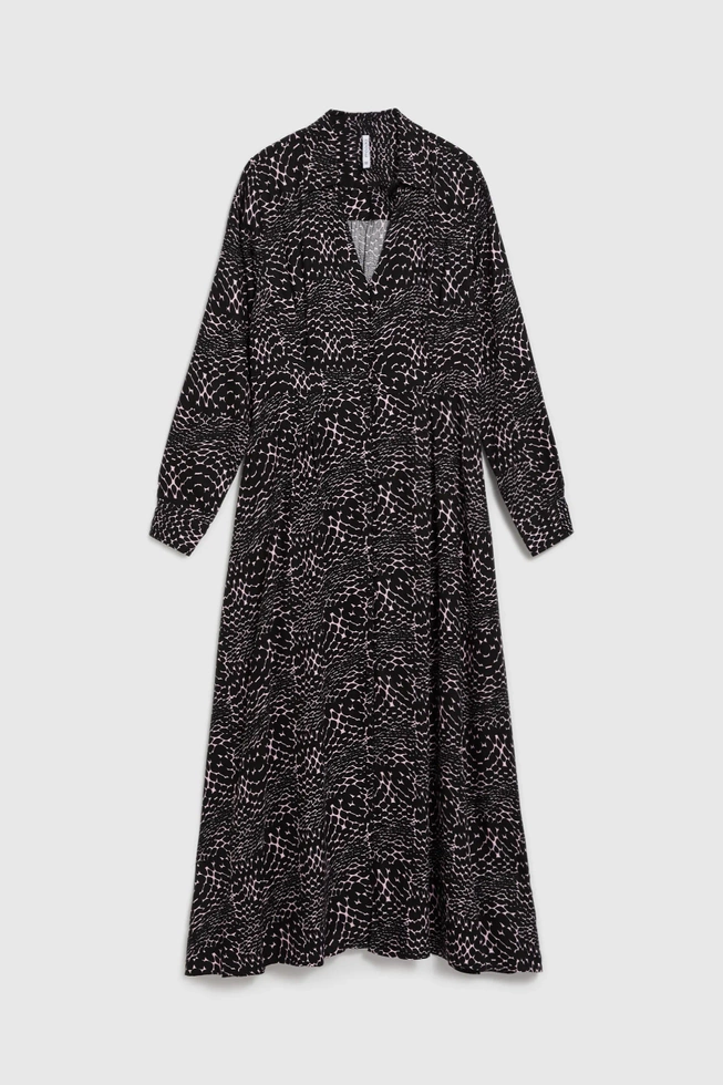 Wiskozowa sukienka midi czarna