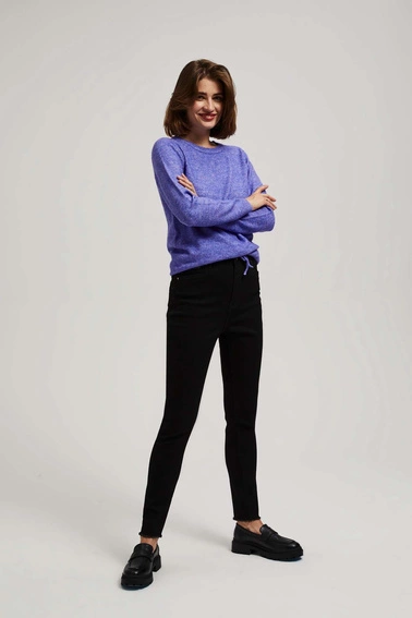 Jeansy rurki ze średnim stanem czarne