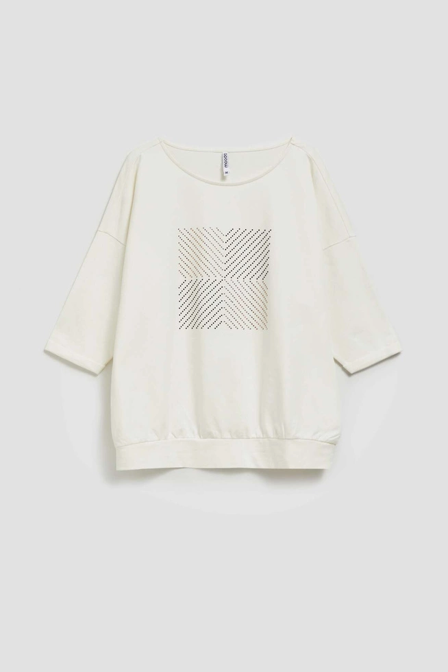 Bluza z rękawami 3/4 biała