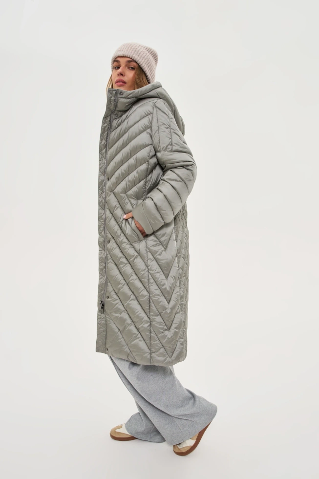 Długa kurtka oliwkowa