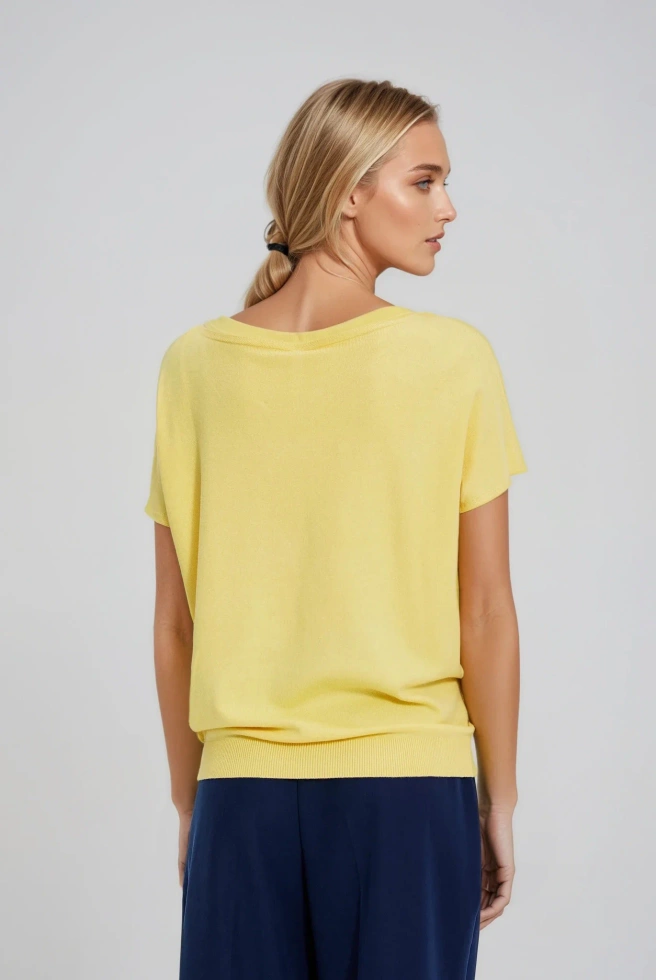 Cienki sweter żółty