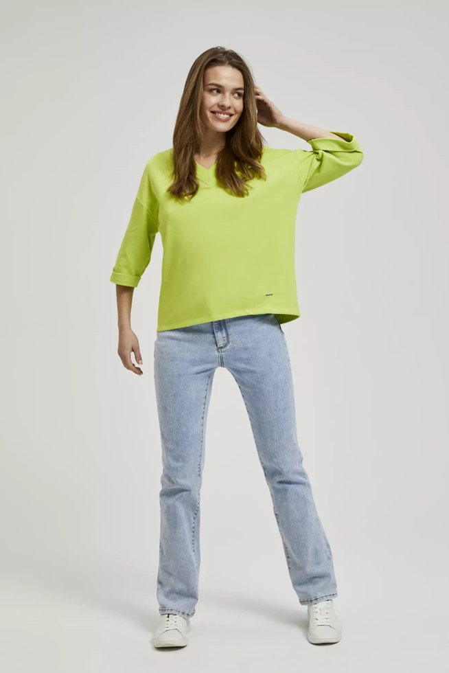 Bluza z rękawami 3/4 zielona