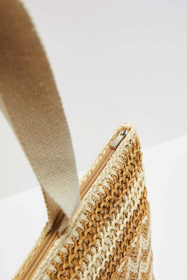 Pleciona torba beżowa