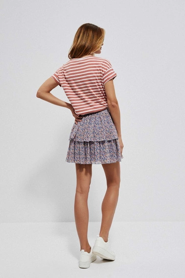 Spódnica mini z falbanami niebieska