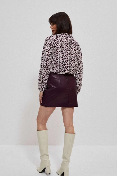 Koszula z kwiatowym printem koloru burgund