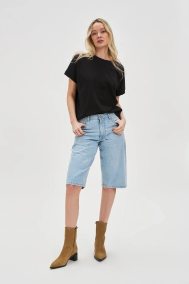 Jeansowe bermudy jasnoniebieskie